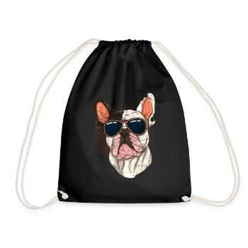 Sunglasses Dogs Frenchie French Bulldog - Drawstring Bag - black - Front