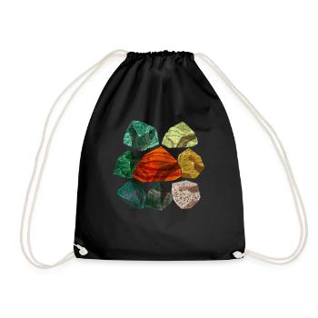 Steine Geologe Wissenschaft Geschenk Geologie - Turnbeutel - Schwarz - Vorne