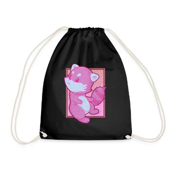 Cadeau animal de zoo chinois Kawaii Red Panda - Sac de sport léger - noir - Devant