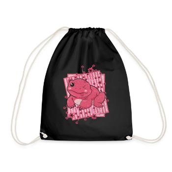 Blumen Amphibien Geschenk Lustiges Kawaii Frosch - Turnbeutel - Schwarz - Vorne