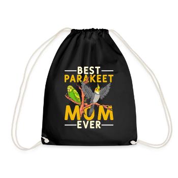 Beste Vogel Mama Muttertag Geschenk Sittich - Turnbeutel - Schwarz - Vorne