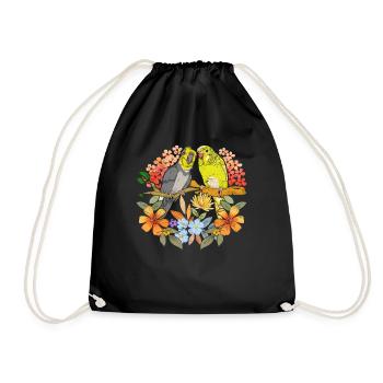 Oiseau Ornithologue Cadeau Jolie Perruche Florale - Sac de sport léger - noir - Devant