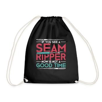 I was unattended Funny Gift Sewing - Drawstring Bag - black - Front