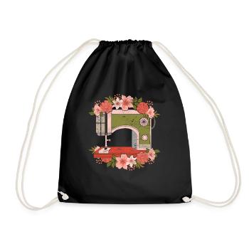 Sewing Machine Handmade Seamstress Gift Sewing - Drawstring Bag - black - Front