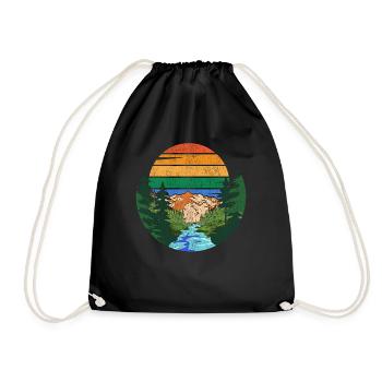 Rétro Nature Lover Mountain Forest Gift Nature - Sac de sport léger - noir - Devant