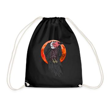 Raubvogel Aasfresser Tier Geschenk Vollmond Geier - Turnbeutel - Schwarz - Vorne