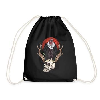 Raubvogel Totenkopf Vogel Geschenk Vollmond Geier - Turnbeutel - Schwarz - Vorne