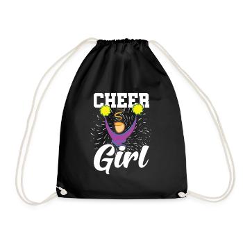 Cheerleading Cheer Mädchen Geschenk Cheerleader - Turnbeutel - Schwarz - Vorne