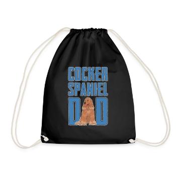 Hunde Papa Vatertag Geschenk Cocker Spaniel - Turnbeutel - Schwarz - Vorne