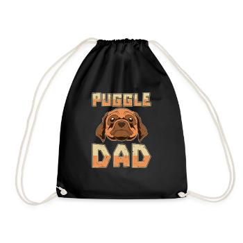 Puggle Dad Dogs Father's Day Gift Puggle - Drawstring Bag - black - Front
