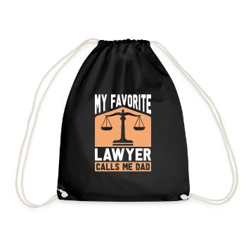 Lawyer Dad Father's Day Gift Funny Lawyer - Drawstring Bag - black - Front