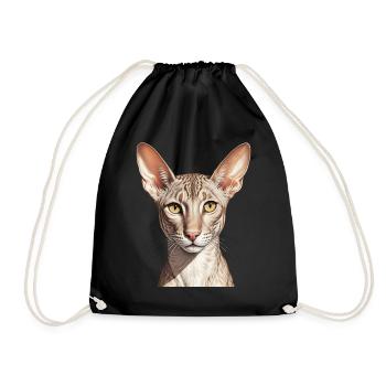 Coole orientalisch kurze Katze - Turnbeutel - Schwarz - Vorne