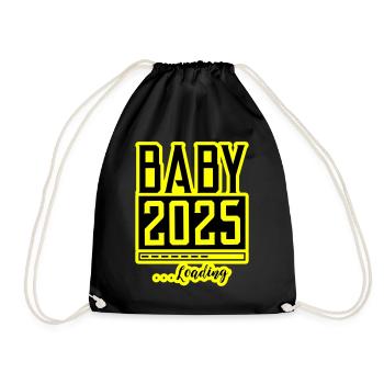 Baby 2025 Loading Babyshower - Drawstring Bag - black - Front