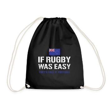 If Rugby Was Easy New Zealand Rugby - Turnbeutel - Schwarz - Vorne