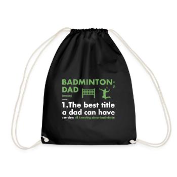 Sport Dad Definition Badminton - Drawstring Bag - black - Front