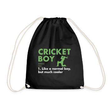 Sport Boy Definition Cricket - Drawstring Bag - black - Front