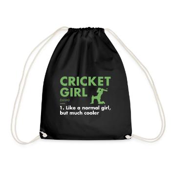 Sport Girl Definition Cricket - Turnbeutel - Schwarz - Vorne