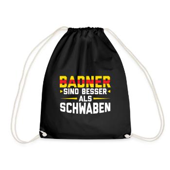 Baden Sprüche | Badisch Badnerland Bade Geschenke - Turnbeutel - Schwarz - Vorne