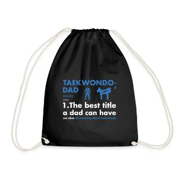 Sport Dad Definition Taekwondo - Drawstring Bag - black - Front