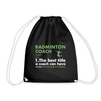 Sport Coach Definition Badminton - Drawstring Bag - black - Front