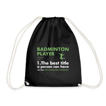 Sport Player Definition Badminton - Turnbeutel - Schwarz - Vorne