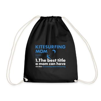 Sport Mom Kitesurfing - Drawstring Bag - black - Front