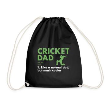Sport Dad Definition Cricket - Turnbeutel - Schwarz - Vorne
