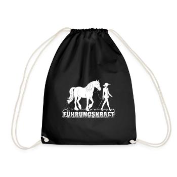 Führungskraft Pferd Reiten Geschenkidee Pferde - Turnbeutel - Schwarz - Vorne