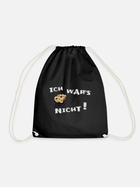 Cookie Keks Krümel ich wars nicht Geschenk - Turnbeutel - Schwarz