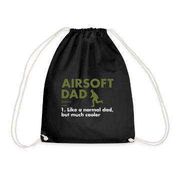 Sport Dad Definition Airsoft - Drawstring Bag - black - Front