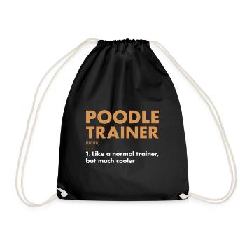 Poodle Trainer Definiton - Drawstring Bag - black - Front