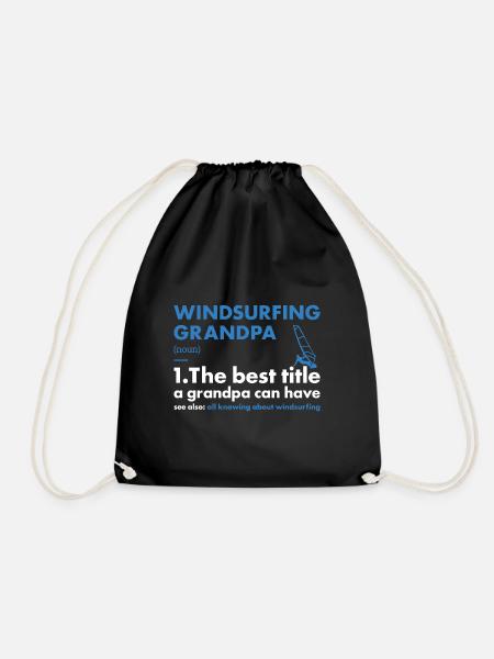 Sport Grandpa Windsurfing - Turnbeutel - Schwarz