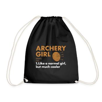 Sport Girl Archery - Drawstring Bag - black - Front