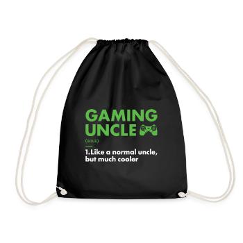 Gamer Uncle Definition Gaming - Turnbeutel - Schwarz - Vorne