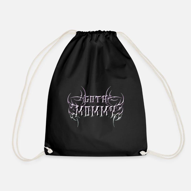 Goth Mommy! Gothic Aesthetics Y2K Cross - Drawstring Bag - black