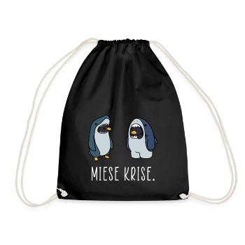 Miese Krise Miesepeter hipster Hai - Turnbeutel - Schwarz - Vorne