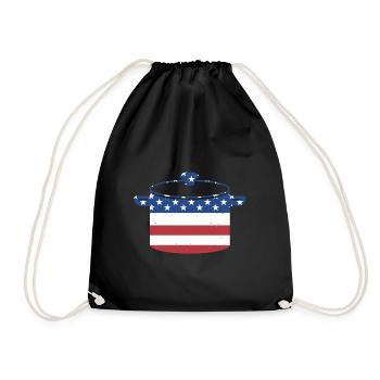 Cook Us Flag Cooking - Turnbeutel - Schwarz - Vorne