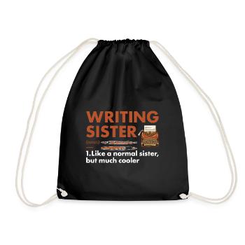 Writer Sister Definition Writing - Drawstring Bag - black - Front