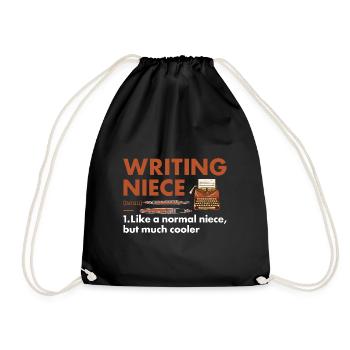 Writer Niece Definition Writing - Drawstring Bag - black - Front