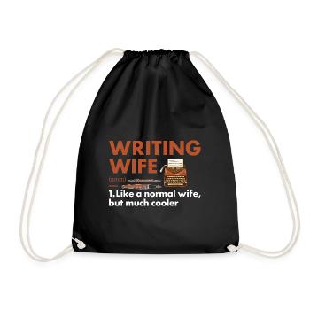Writer Wife Definition Writing - Drawstring Bag - black - Front