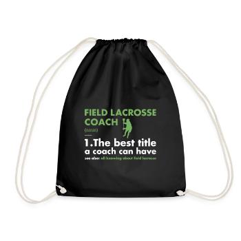 Sport Coach Definition Field Lacrosse - Drawstring Bag - black - Front