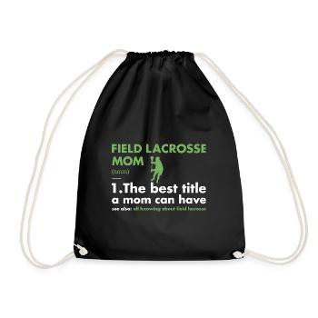 Sport Mom Definition Field Lacrosse - Drawstring Bag - black - Front