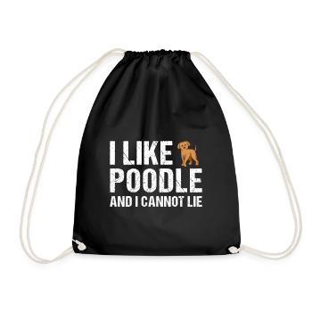 I Like Poodle And I Cannot Lie - Drawstring Bag - black - Front