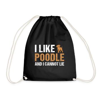 I Like Poodle And I Cannot Lie - Drawstring Bag - black - Front