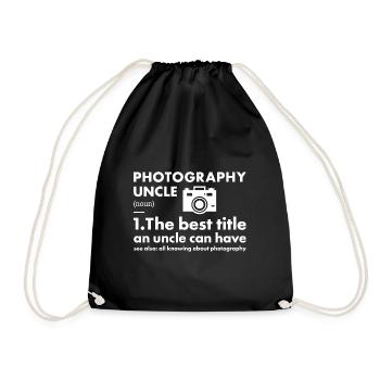 Photographer Uncle Definition Photography - Drawstring Bag - black - Front