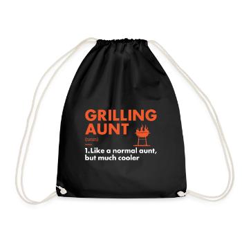 Griller Aunt Definition Grilling - Turnbeutel - Schwarz - Vorne