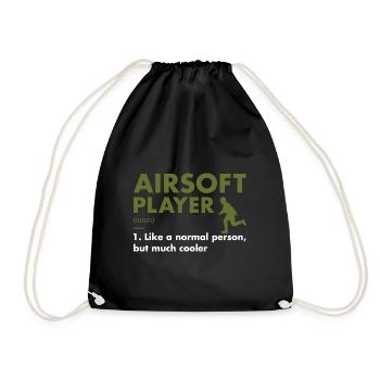 Sport Player Definition Airsoft - Drawstring Bag - black - Front