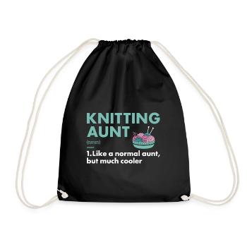 Knitter Aunt Definition Knitting - Drawstring Bag - black - Front