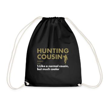 Hunter Cousin Definition Hunting - Drawstring Bag - black - Front