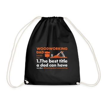 Woodworker Dad Definition Woodworking - Drawstring Bag - black - Front